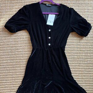 Zara Black Velvet Dress
